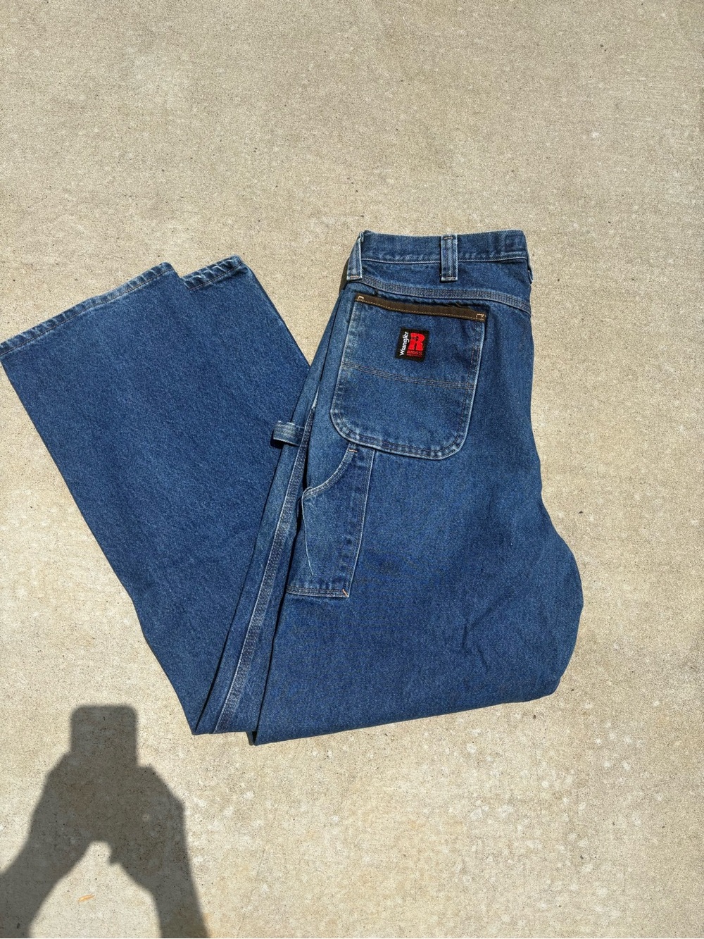 Men's Wrangler Riggs Dark Blue Carpenter Jeans with Zip Pocket